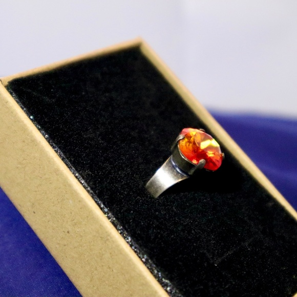 Swarovski Crystal Fireopal Ring - Picture 3 of 6